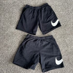 2 Mens Black Cotton Nike Graphic Shorts (LIKE NEW)